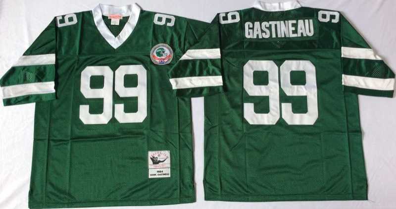 Jets 99 Mark Gastineau Green M&N Throwback Jersey->nfl m&n throwback->NFL Jersey
